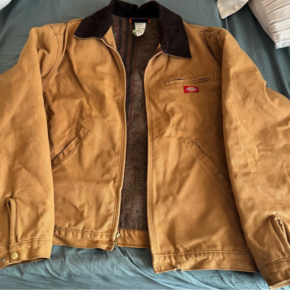 Dickies Men's Brown Jacket with Dark Collar